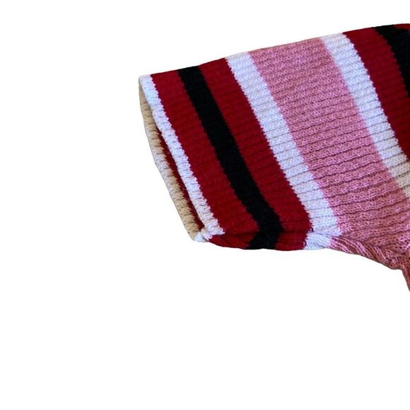 EUC Sweet Little Pink and Red Daisy Street Short Sleeve Sweater - Picture 4 of 9